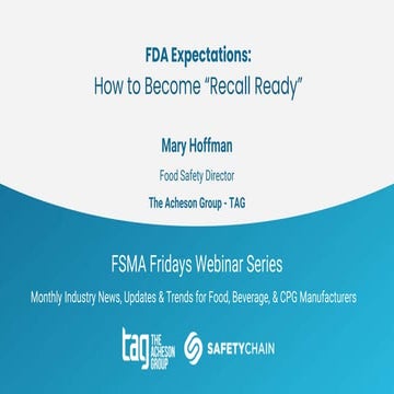 FDA Expectations: How to Become “Recall Ready”