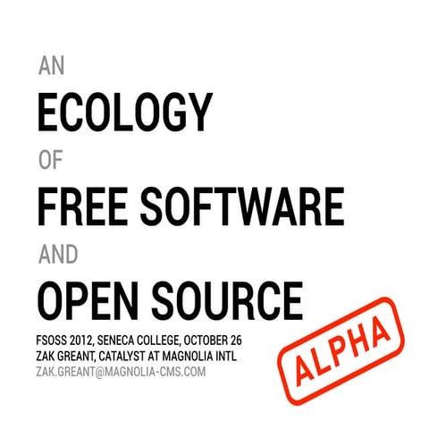 The Ecology of Free Software and Open Source