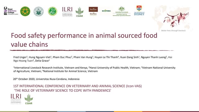 Food safety performance in animal-source food value chains