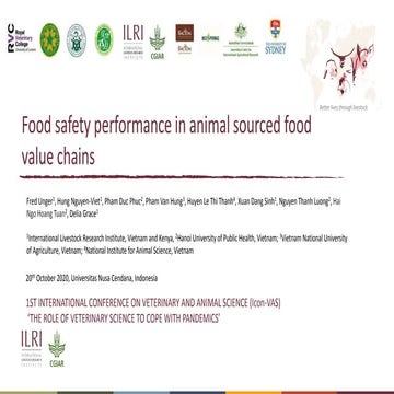 Food safety performance in animal-source food value chains