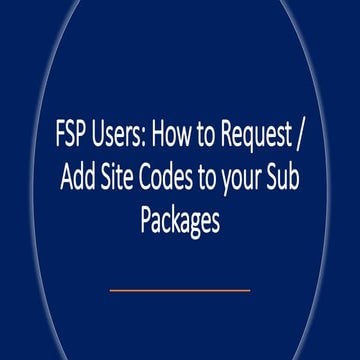 FSP Users - Request Site Codes for Sub Packages.pdf