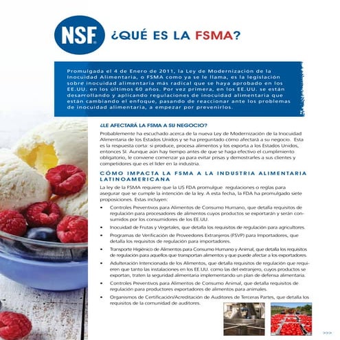 Nueva Reglamentación de FSMA para la exportación de alimentos a Estados ...