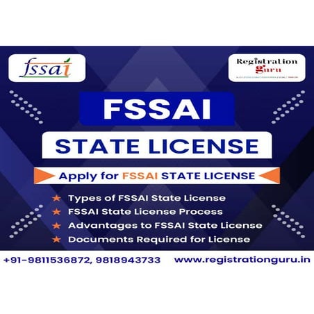 fssai state license registration in India | PDF