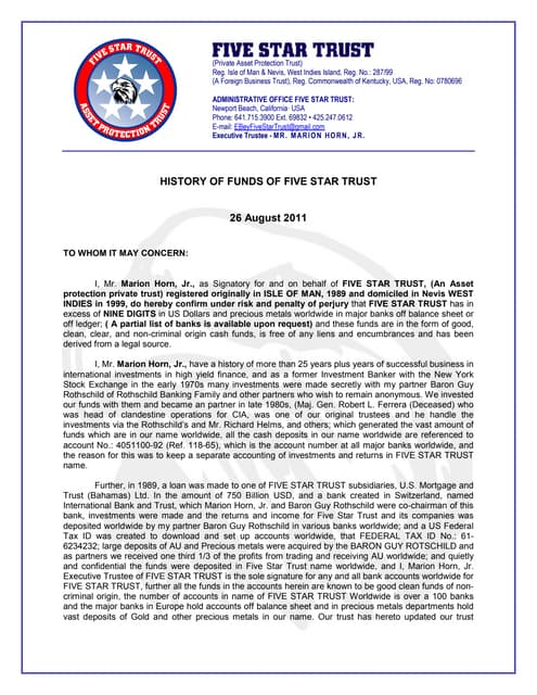 History of Five Star Trust Funds 