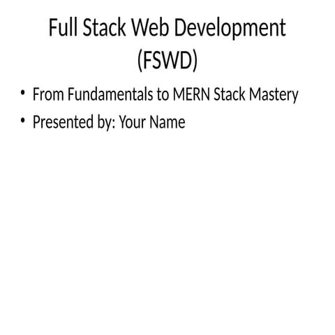 Comprehensive Full Stack Web Development Internship Program Overview | PPTX