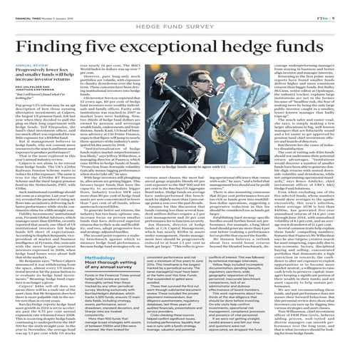 Financial Times -  Finding five exceptional hedge funds