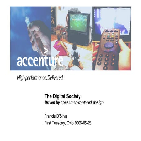 Consumer Centered Service Development - First Tuesday 23rd may 2006