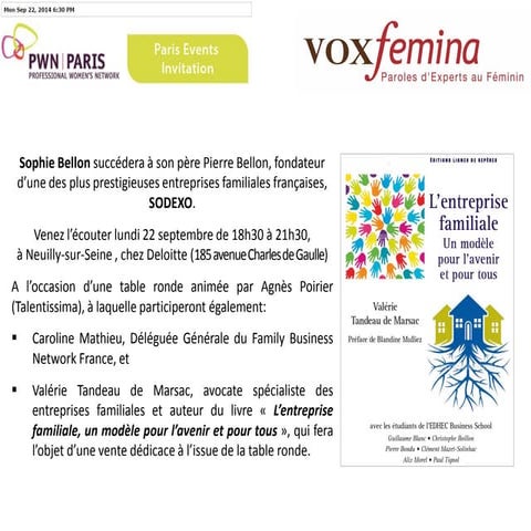 Invitation table ronde 22 sept 2014