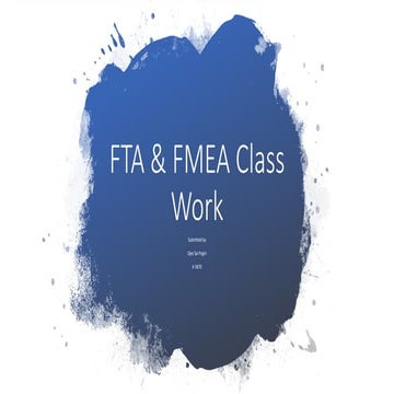 FAULT TREE ANALYSIS (FTA) SEMINAR PRESENTATION | PPTX