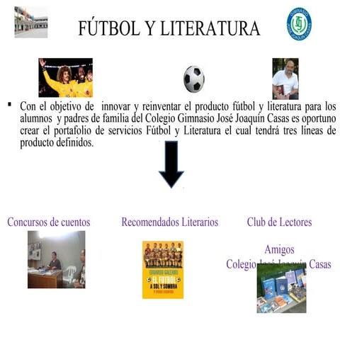 Fútbol y literatura. gimnasio colegio josé joaquín casas.