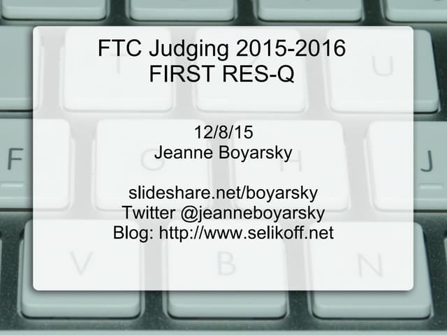 FTC 2015-2016 Judging