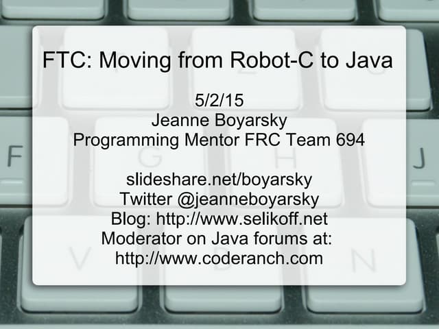 FTC Robot C to Java