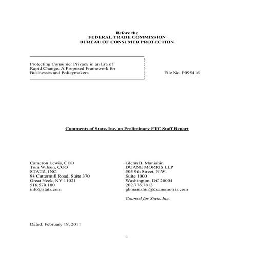 Ftc privacy comments