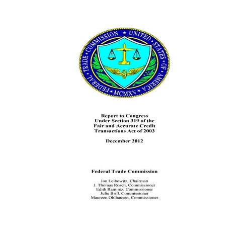 Ftc report on consumer reporting agency errors   370 pages