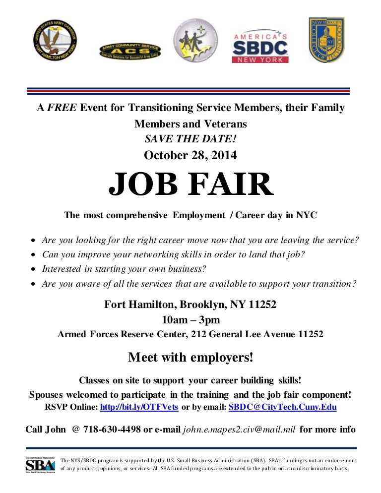 Ft Hamilton Job Fair 28 Oct 2014