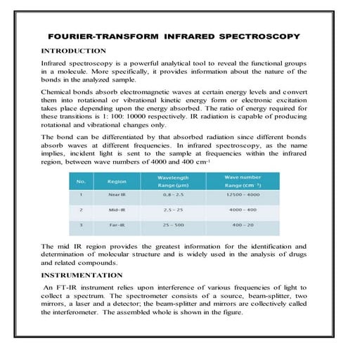 Fourier transform infrared spectroscopy | PDF