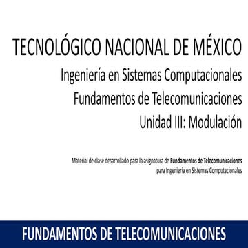 Fundamentos de Telecomunicaciones - Unidad 3 modulacion