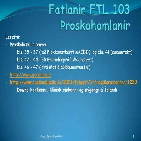 Ftl 103 glærur þroskahömlun barna