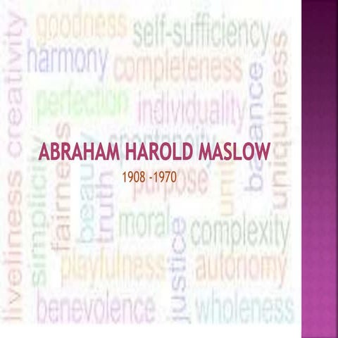 Abraham Maslow & the Humanistic Psychology