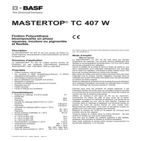 Mastertop 407 W | PDF