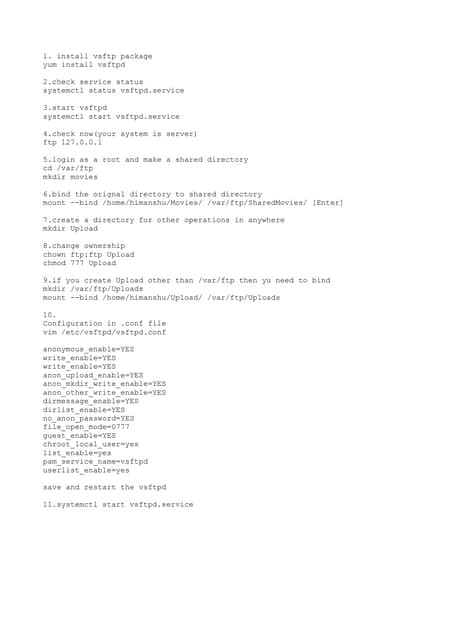 Ftp configuration