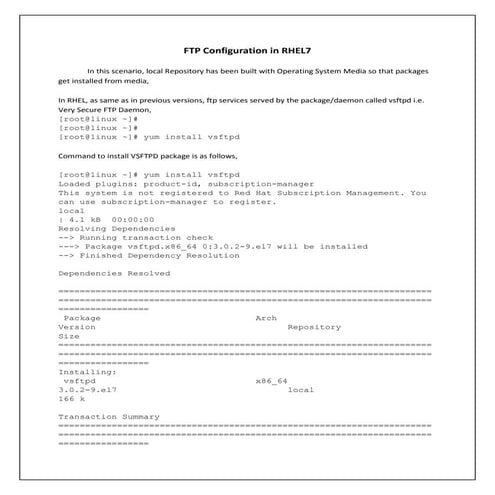 Ftp configuration in rhel7