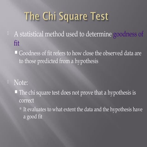 The Chi Square Test