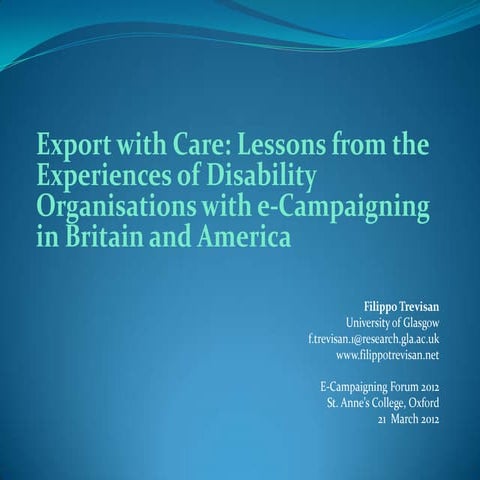 F Trevisan_E-campaigning Forum Mar 2012