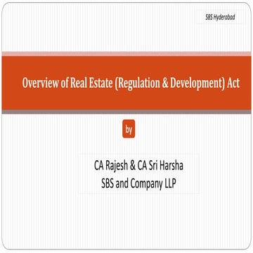 Overview of Real Estate (Regulation & Development) Act