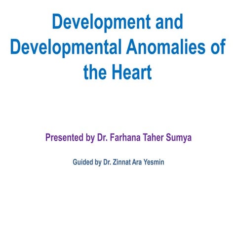 Development and Developmental Anomalies of the Heart