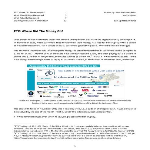 FTX-Where Did the Money Go - Sam Bankman-Fried