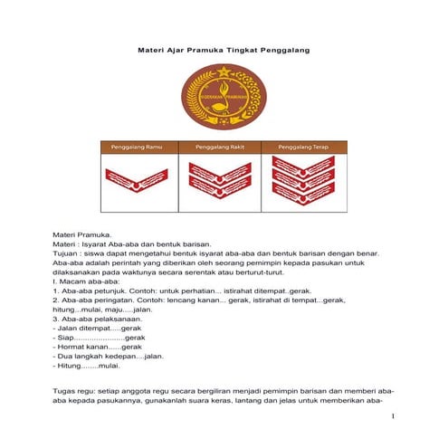 Materi Pramuka Tingkat Penggalang 
