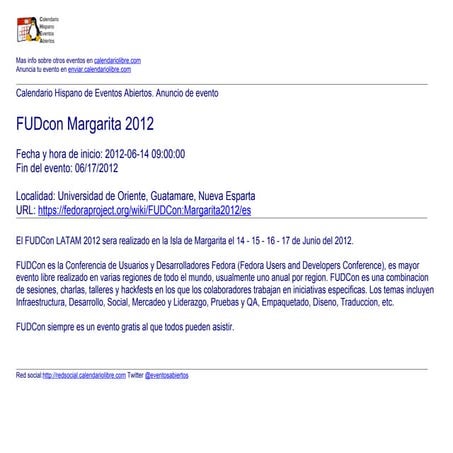 FUDcon Margarita 2012