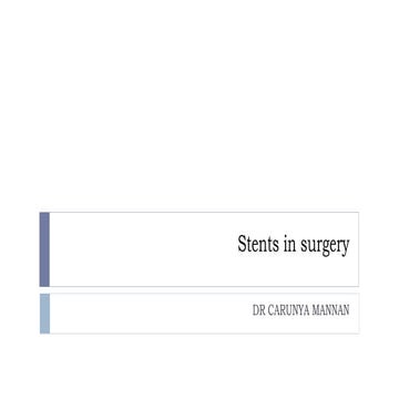 Stents in surgery