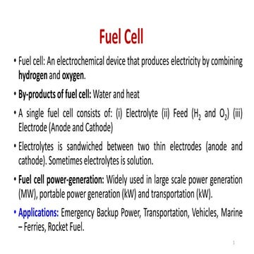 fuel cell definition and usage and application