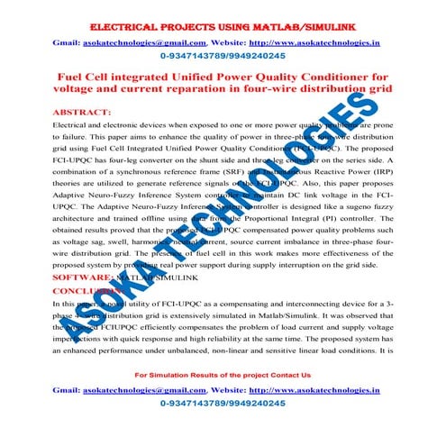 Fuel cell integrated unified power quality conditioner for voltage and curren...