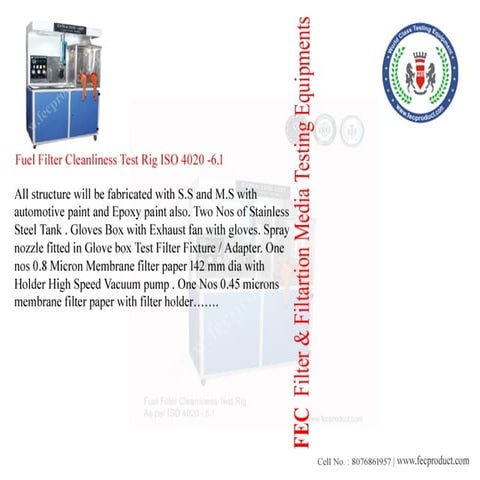 Fuel filter cleanliness iso 4020 6 | PDF