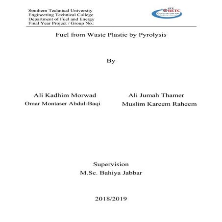 Fuel from waste plastic by pyrolysis