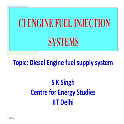 Fuel injection in ci engines