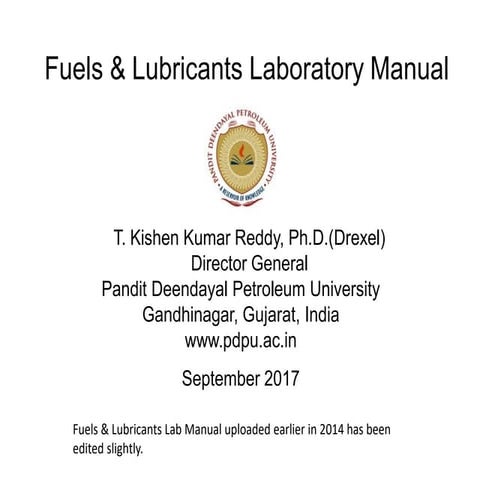 Fuels& Lubricants Laboratory Manual_Sept_2017