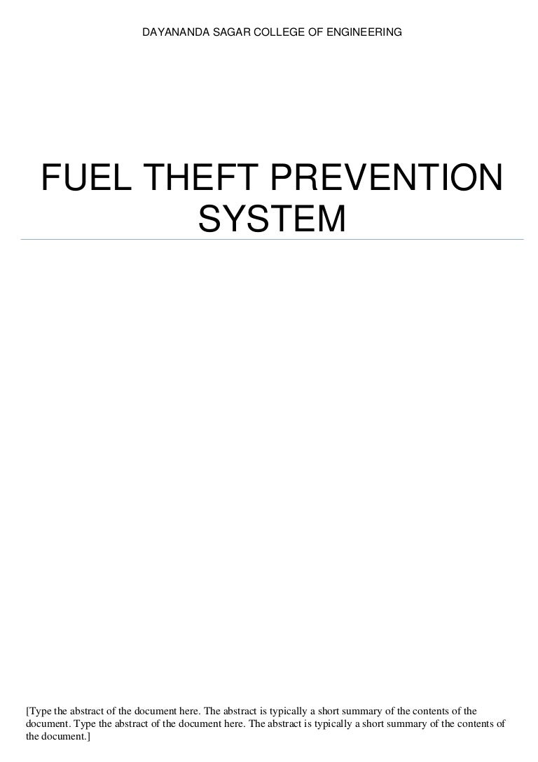 Fuel theft prevention system