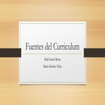 Fuenes del curriculum