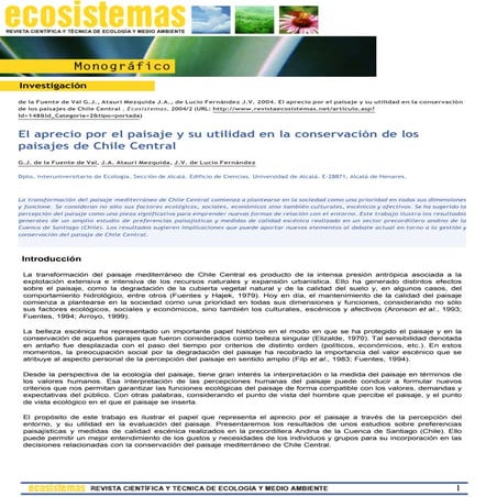 Fuente el aprecio por el paisaje