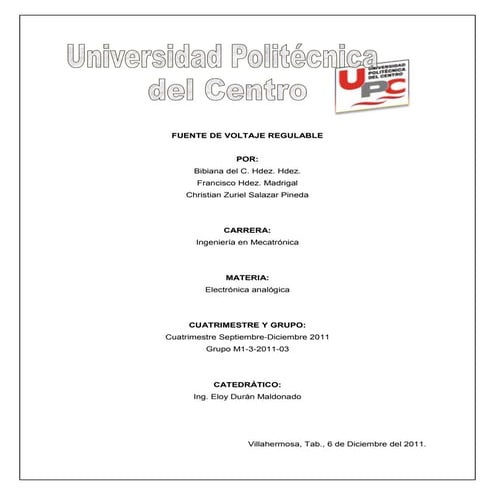 Fuente regulable de voltaje