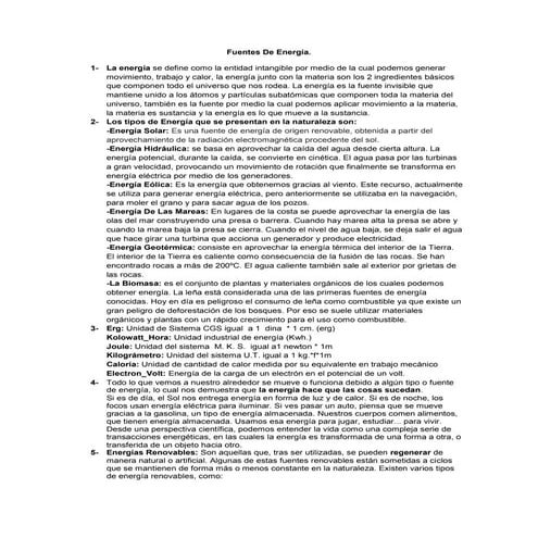 Cuestionario De ENERGIA