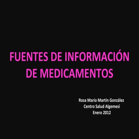 Fuentes de información de medicamentos