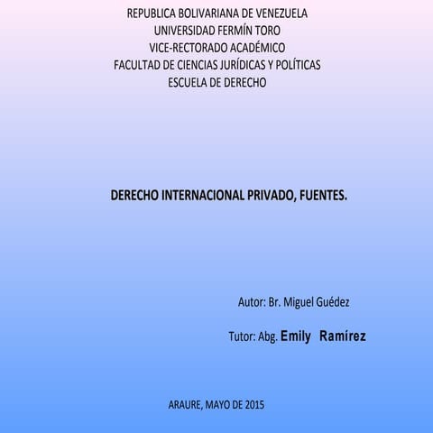 Fuentes del derecho inernacional privado