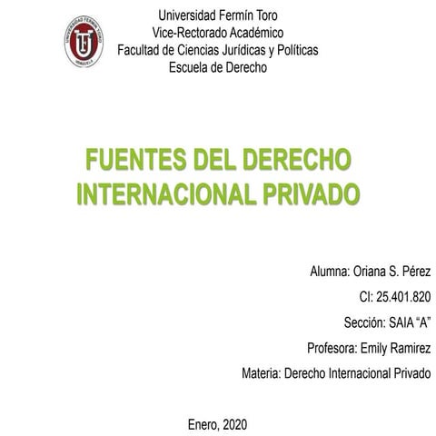 Fuentes del Derecho Internacional Privado