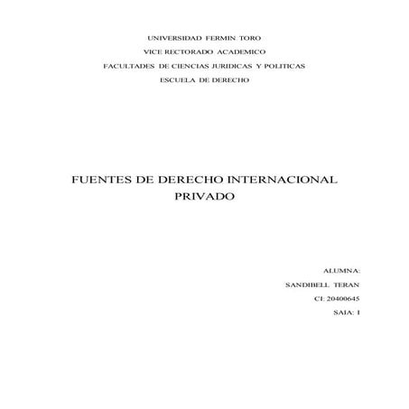 Fuentes de Derecho Internacional Privado