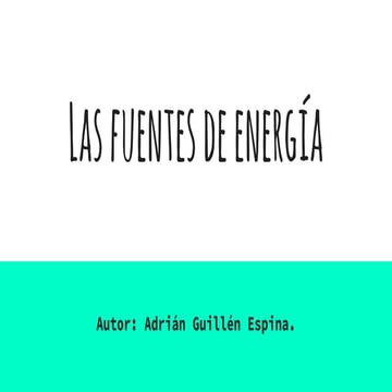 Fuentes de energía